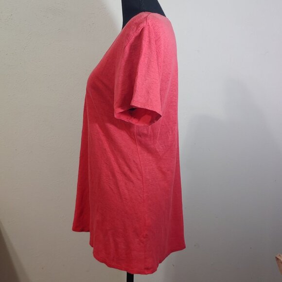 Eileen Fisher Short Sleeve Organic Linen T Shirt - Picture 4 of 6